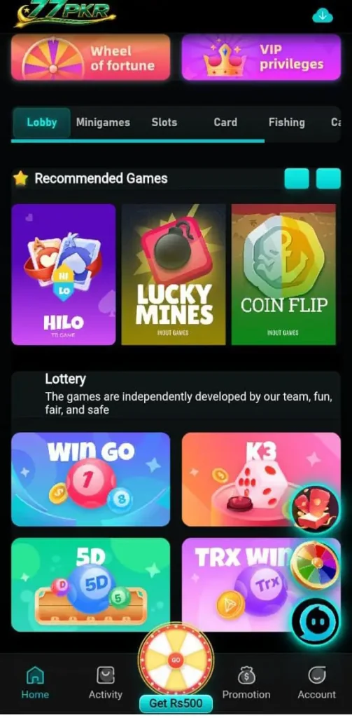 77PKR Game APK